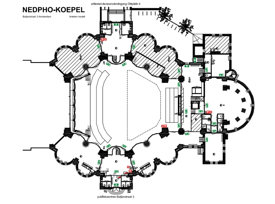 Ambonplein 79 Gerardus Majellakerk plattegrond (2014)